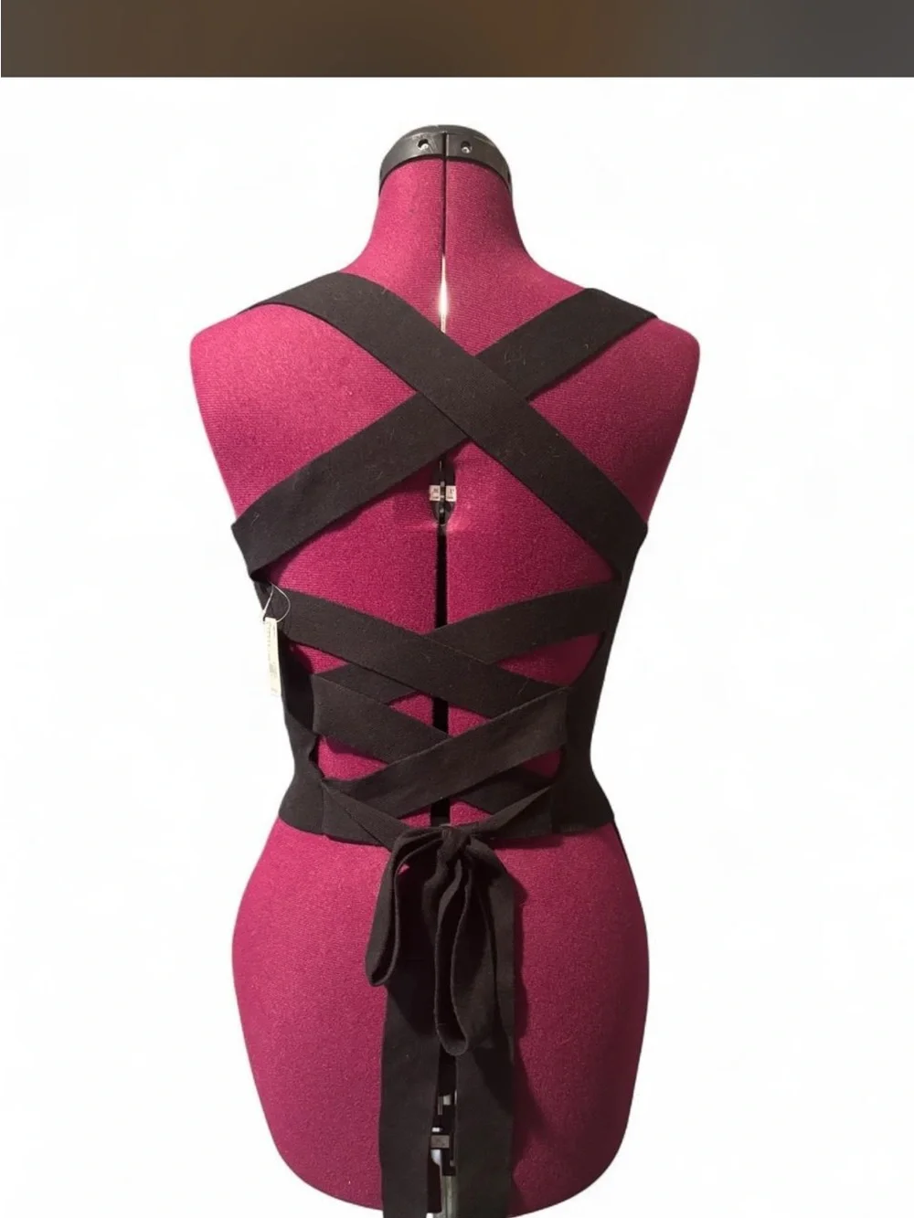 NWT Free People Black Ribbed Square-Neck Bandeau Tank